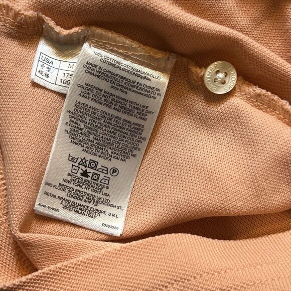 Brooks Brothers Performance Polo Shirt Men’s Medium Sherbert Orange 100% Cotton - Picture 9 of 9